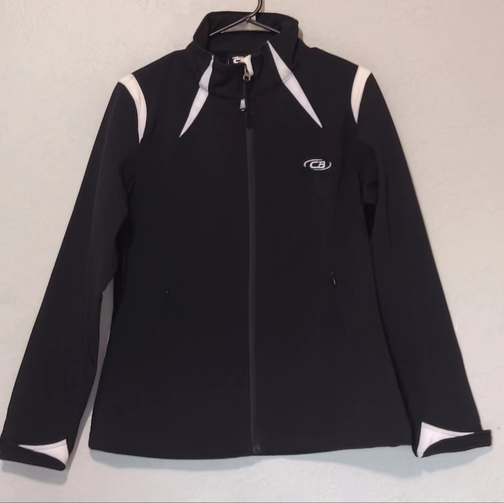 CB Sport Women Jacket Coat Full Zip Water Resistant Black-White SzM Winter